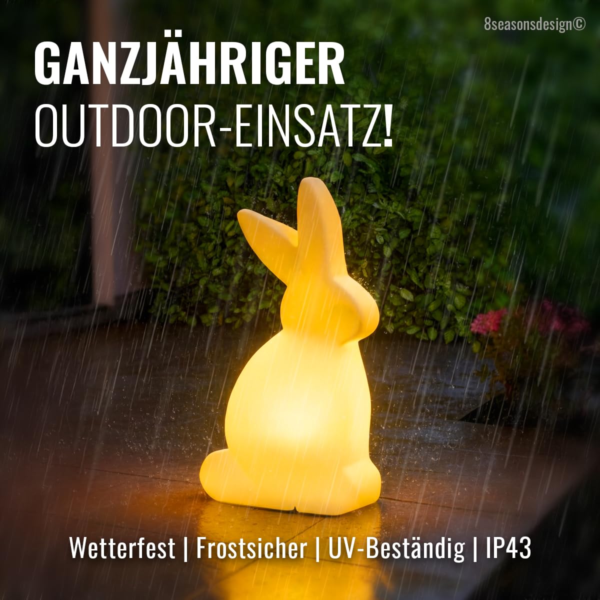 LED Osterhase Dekolampe 50 cm – Shining Rabbit Frühlingsdeko Garten & Terrasse