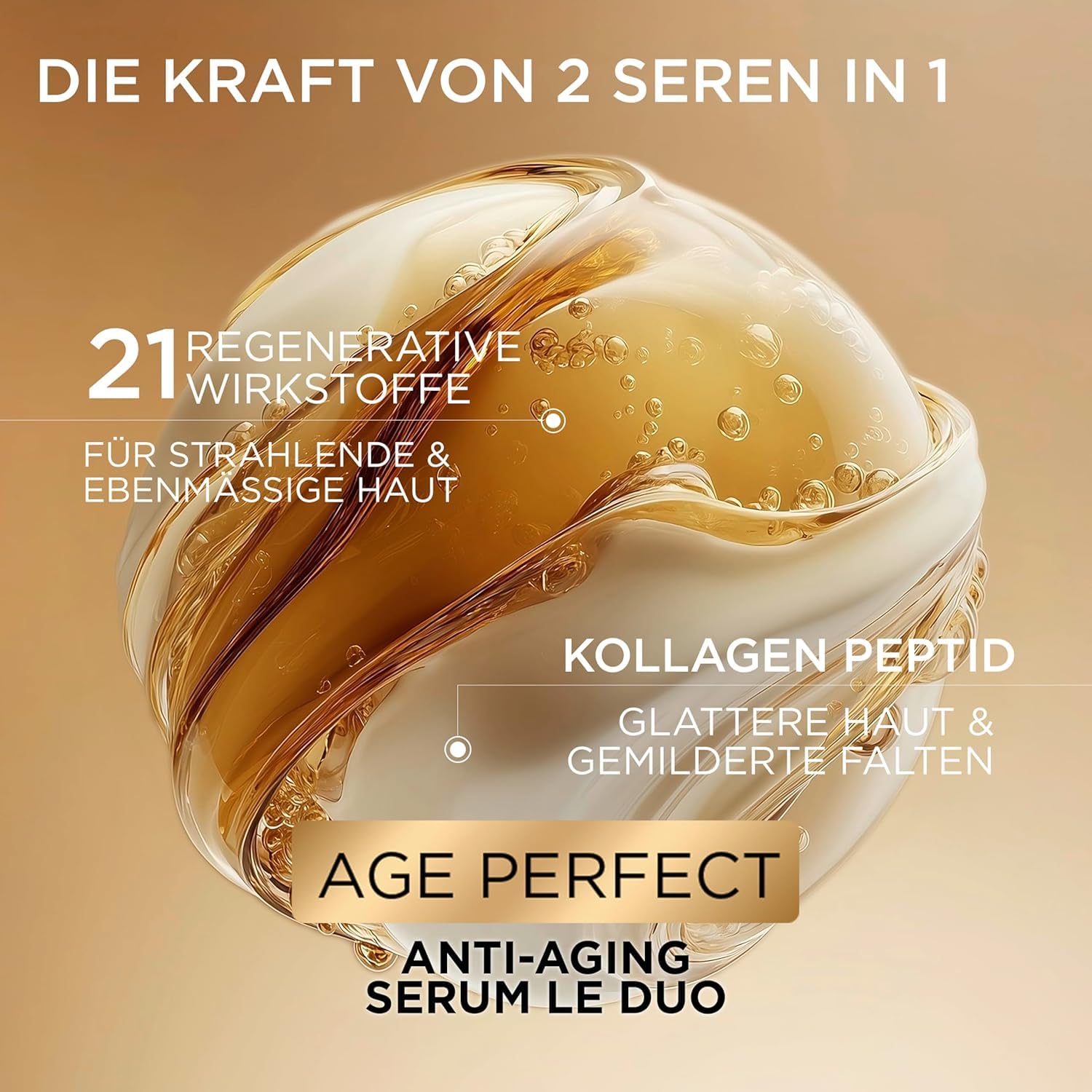 L’Oréal Paris Age Perfect Serum Le Duo – Anti-Aging Serum mit Kollagen & Vitamin B3, 30 ml