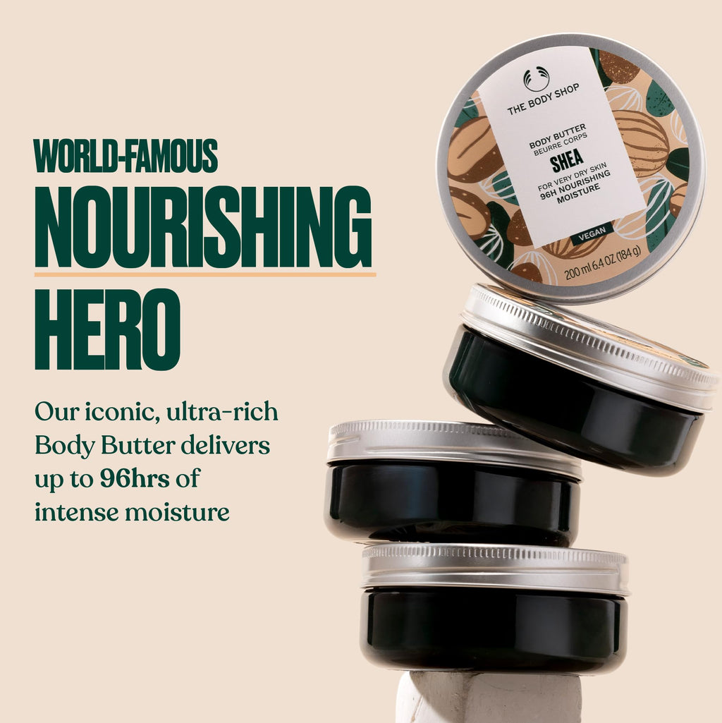 The Body Shop Shea Body Butter – Intensiv pflegende Körperbutter für trockene bis sehr trockene Haut, 200 ml