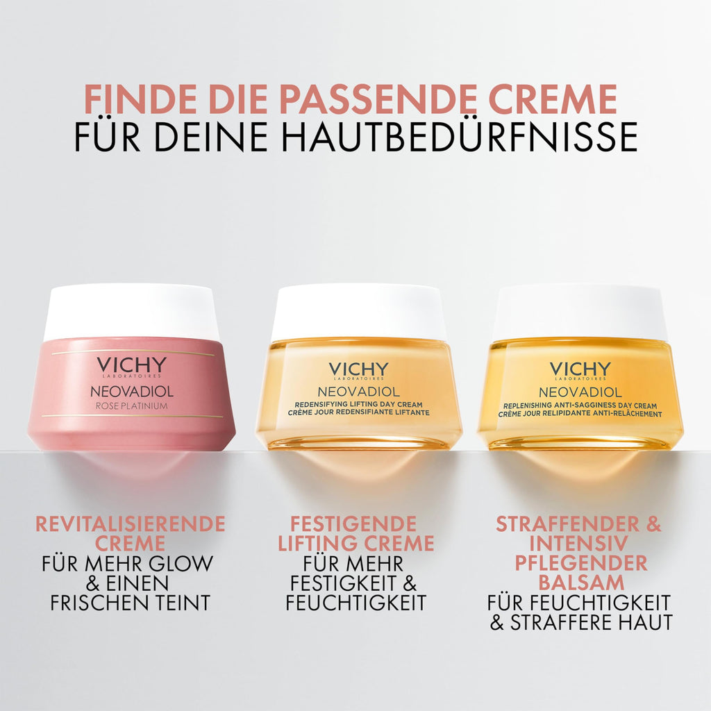 VICHY Rosé Platinium Tagespflege – revitalisierende Anti-Aging Creme für sehr reife & trockene Haut, 50 ml
