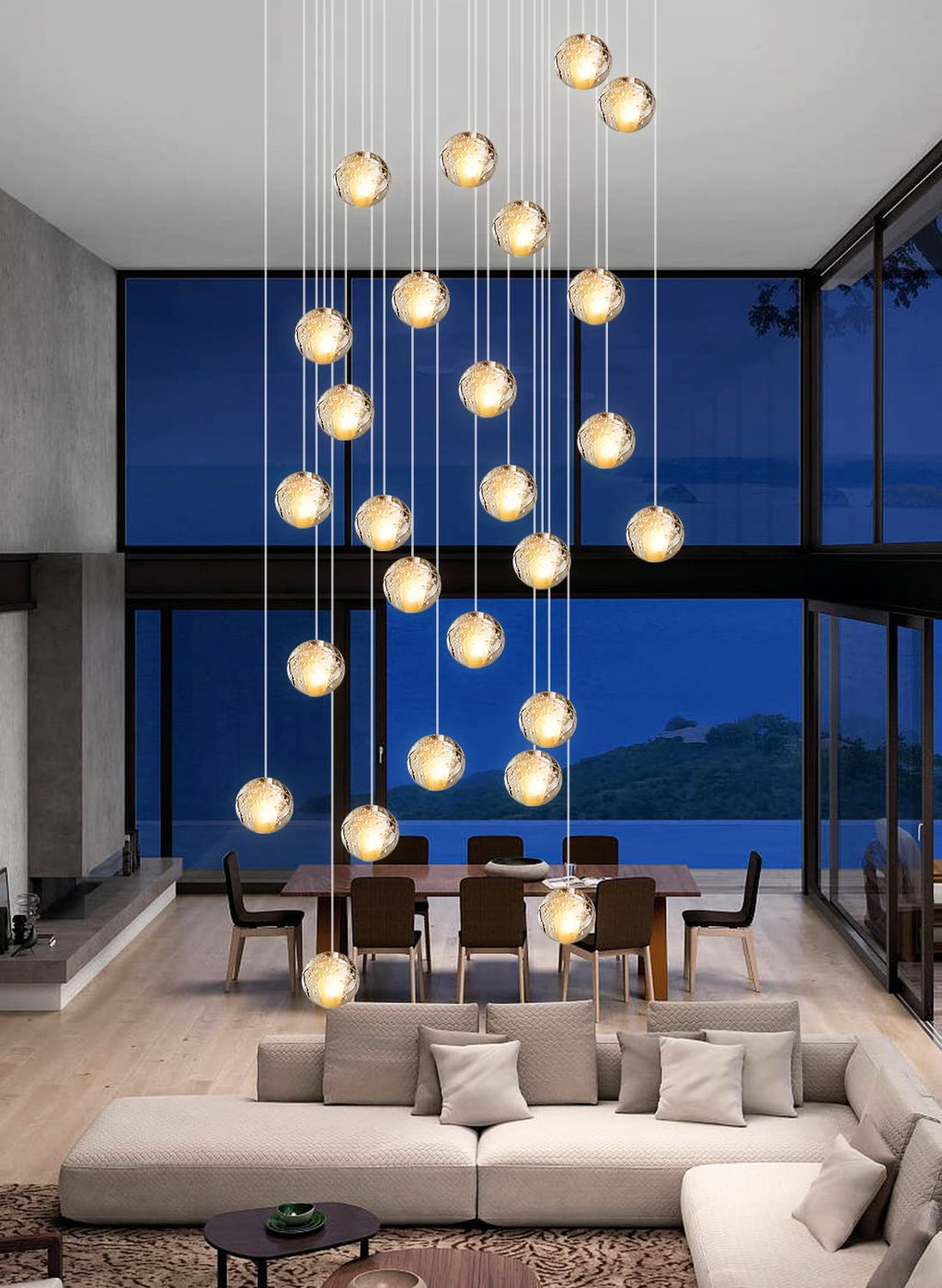 LED Kristall Pendelleuchte 26-flammig – Moderner Glas Kronleuchter für Wohnzimmer & Esszimmer