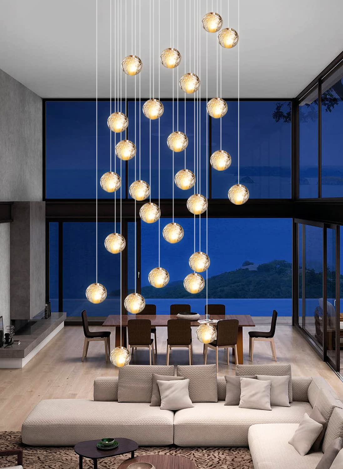 LED Kristall Pendelleuchte 26-flammig – Moderner Glas Kronleuchter für Wohnzimmer & Esszimmer