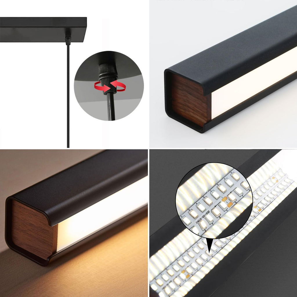 Moderne LED Pendelleuchte 100 cm dimmbar mit Fernbedienung – Hängelampe für Esstisch schwarz