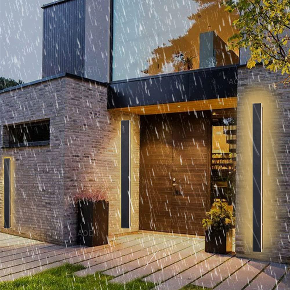 LED Außen-Wandleuchte Schwarz IP65 – Minimalistisches Aluminium Design