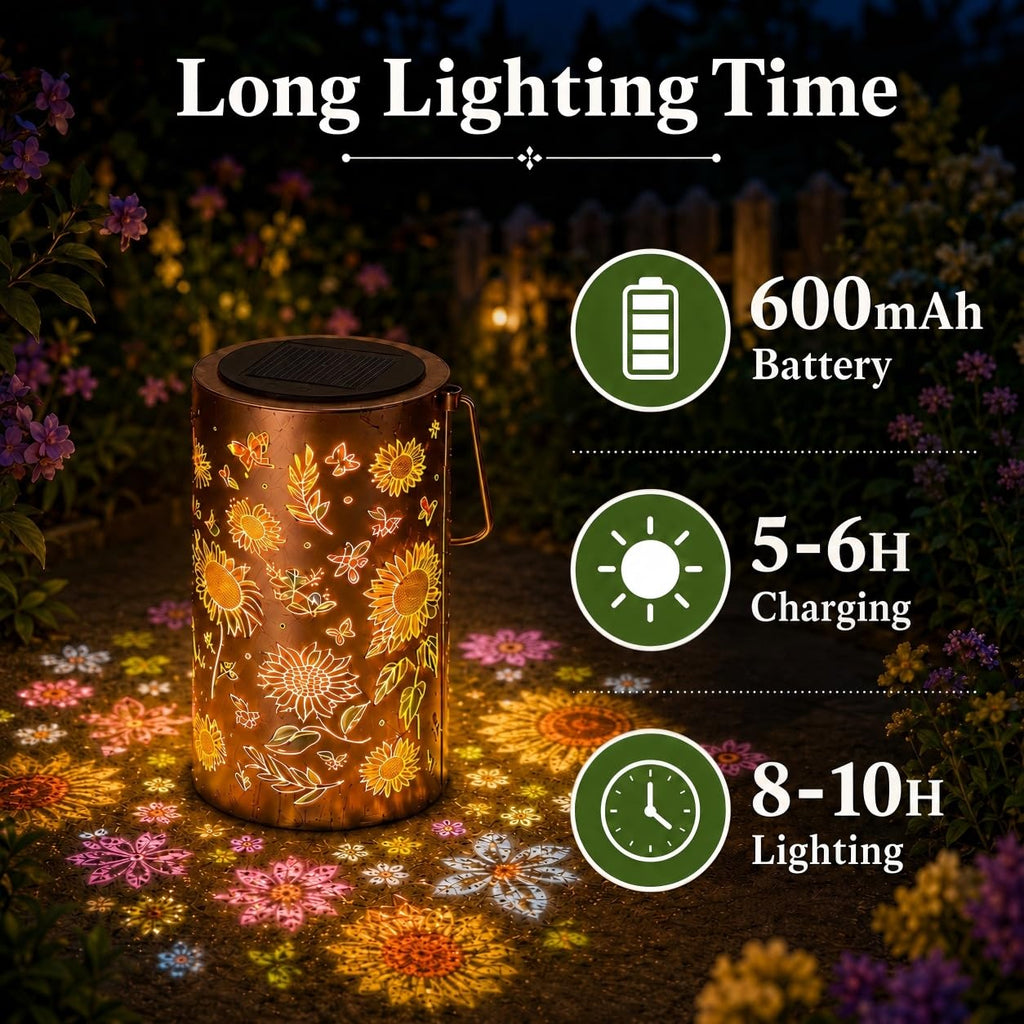Sonnenblumen Solarlampe Hängend 2er Set – Bunt, IP65, Gartendeko Balkon & Terrasse