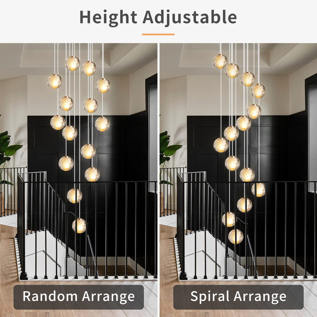 LED Kristall Pendelleuchte 14-flammig rund – Moderner Glas Kronleuchter für Wohnzimmer & Esszimmer
