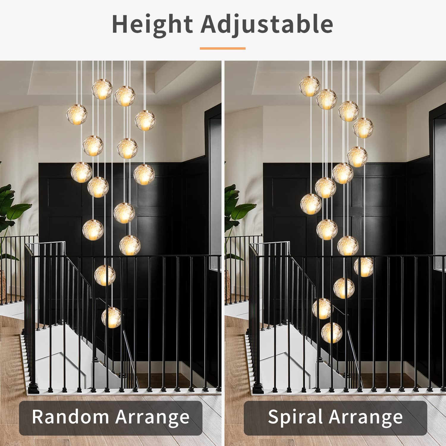 LED Kristall Pendelleuchte 14-flammig rund – Moderner Glas Kronleuchter für Wohnzimmer & Esszimmer