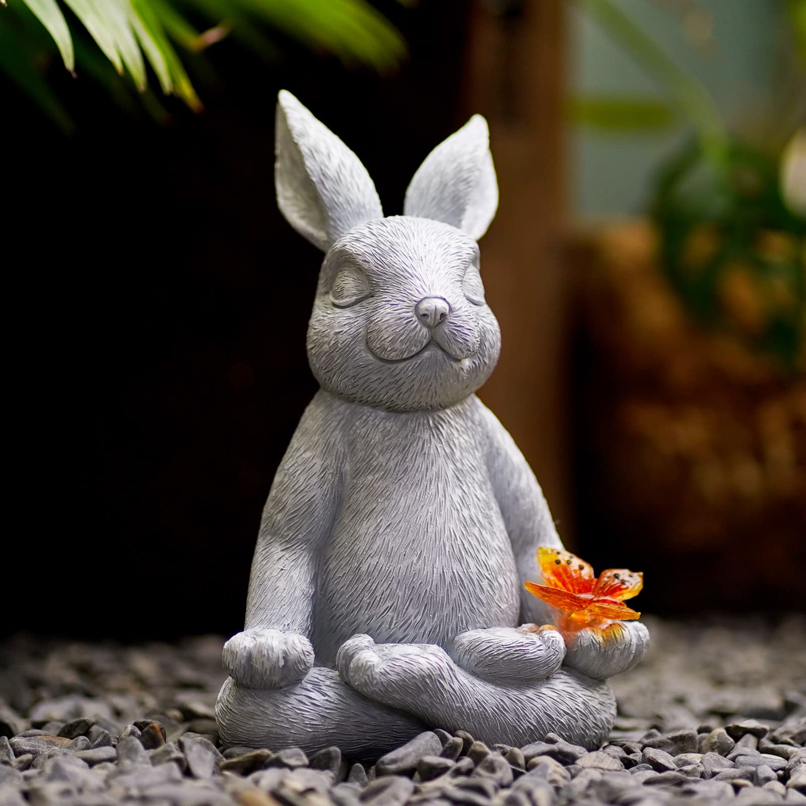 Yoga Hase Gartenfigur – Meditierende Kaninchen Deko für Garten, Balkon & Ostern