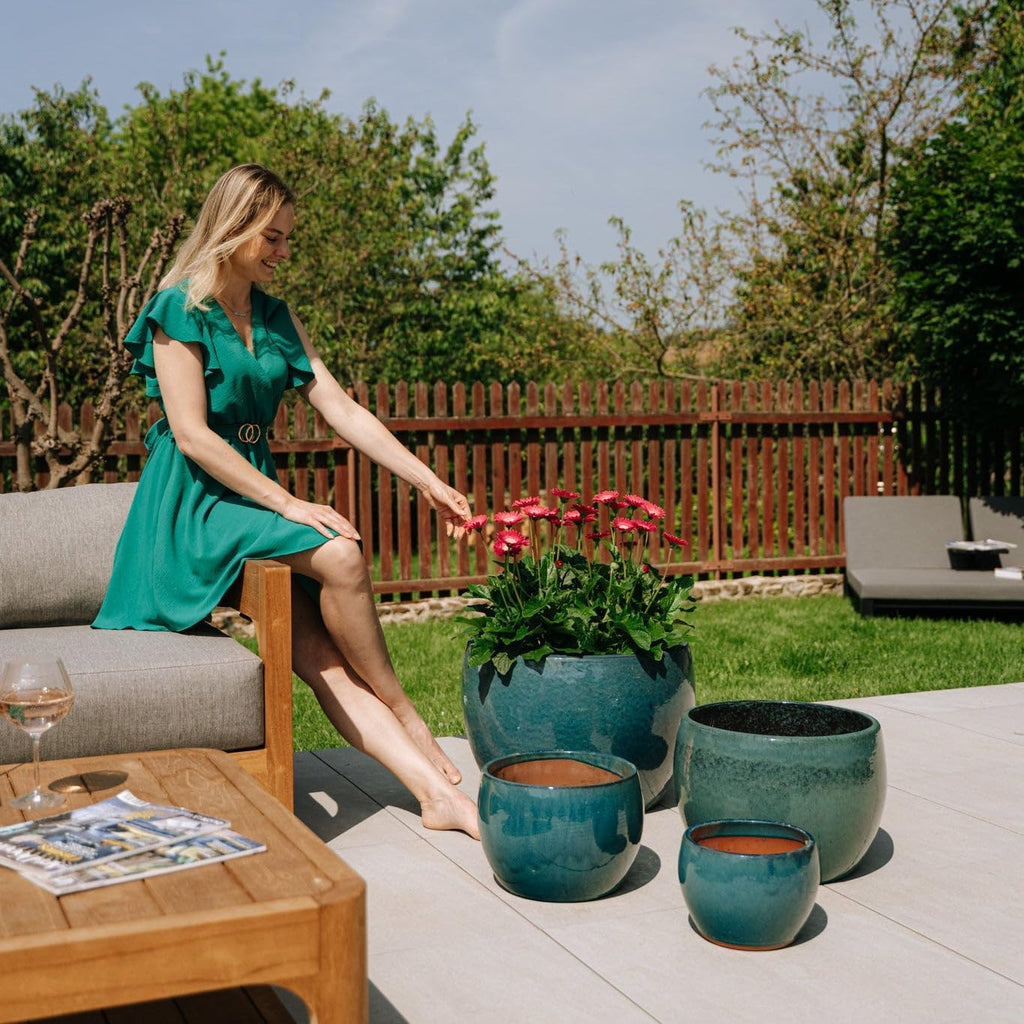 Keramik Blumentopf Jade – Stilvoller Pflanzkübel für Balkon, Garten & Zuhause