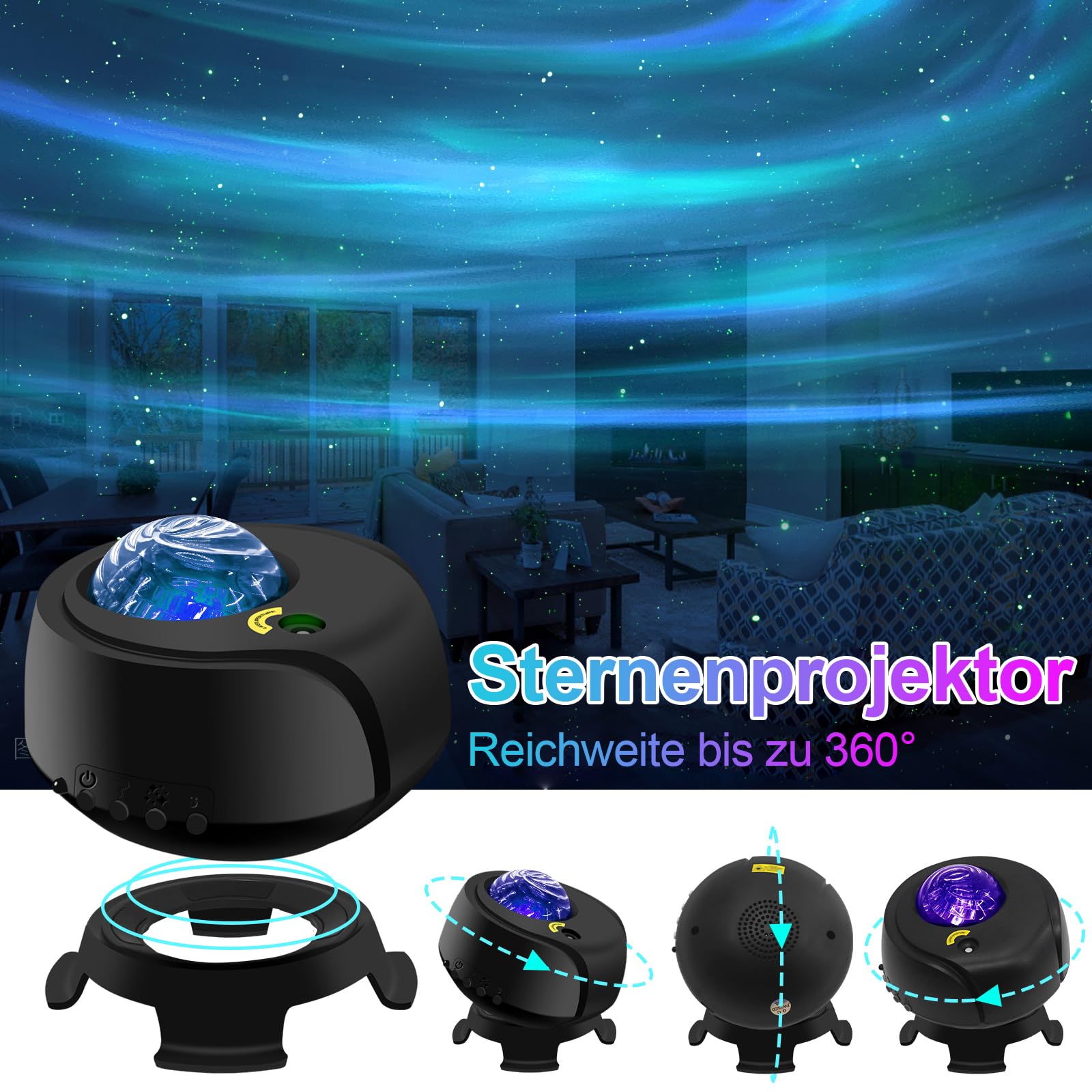 Galaxy Sternenhimmel Projektor – LED Aurora Lampe mit Bluetooth & Fernbedienung