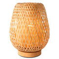 Boho Bambus Tischlampe – Handgefertigte Rattan Lampe für Cozy & Japandi Decor