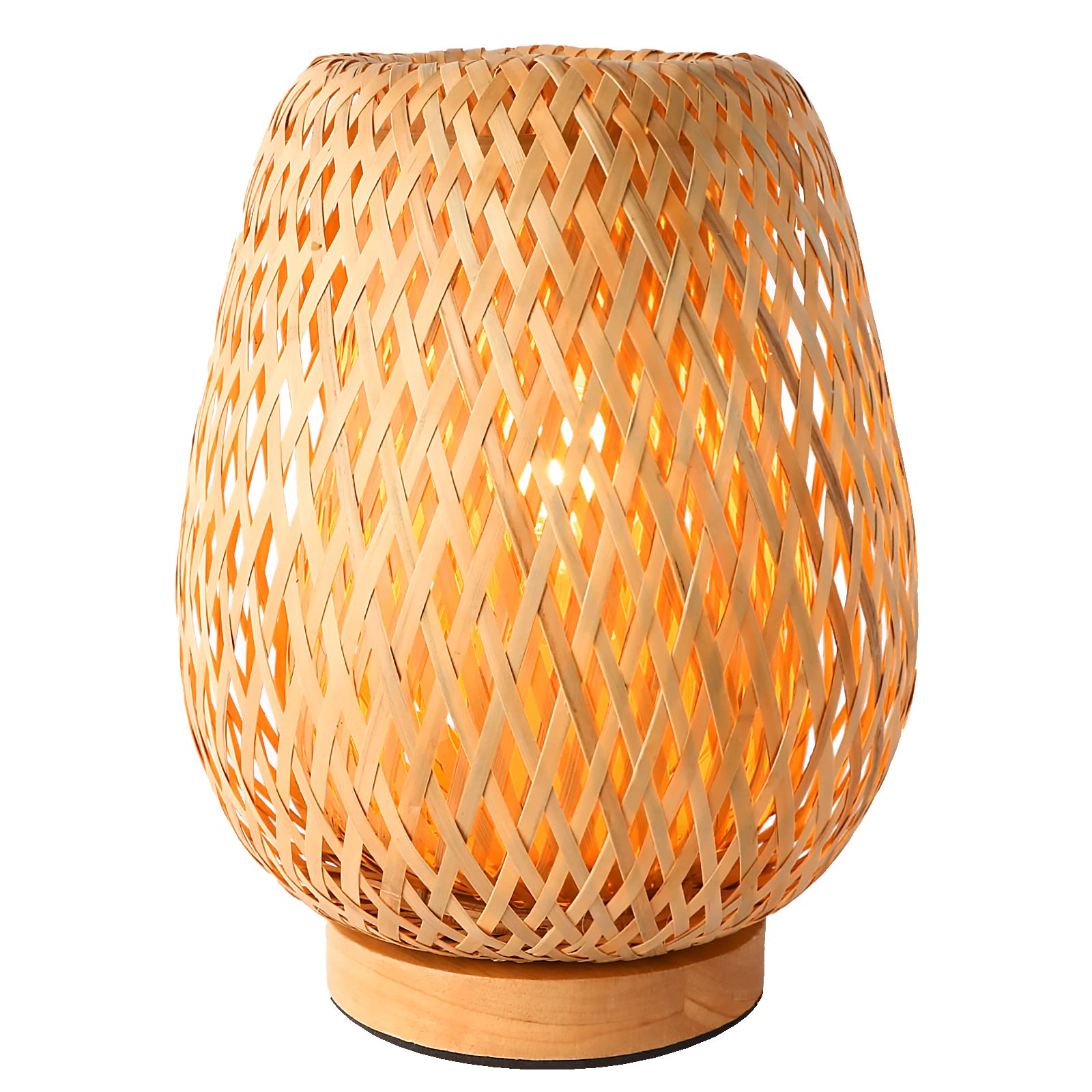 Boho Bambus Tischlampe – Handgefertigte Rattan Lampe für Cozy & Japandi Decor