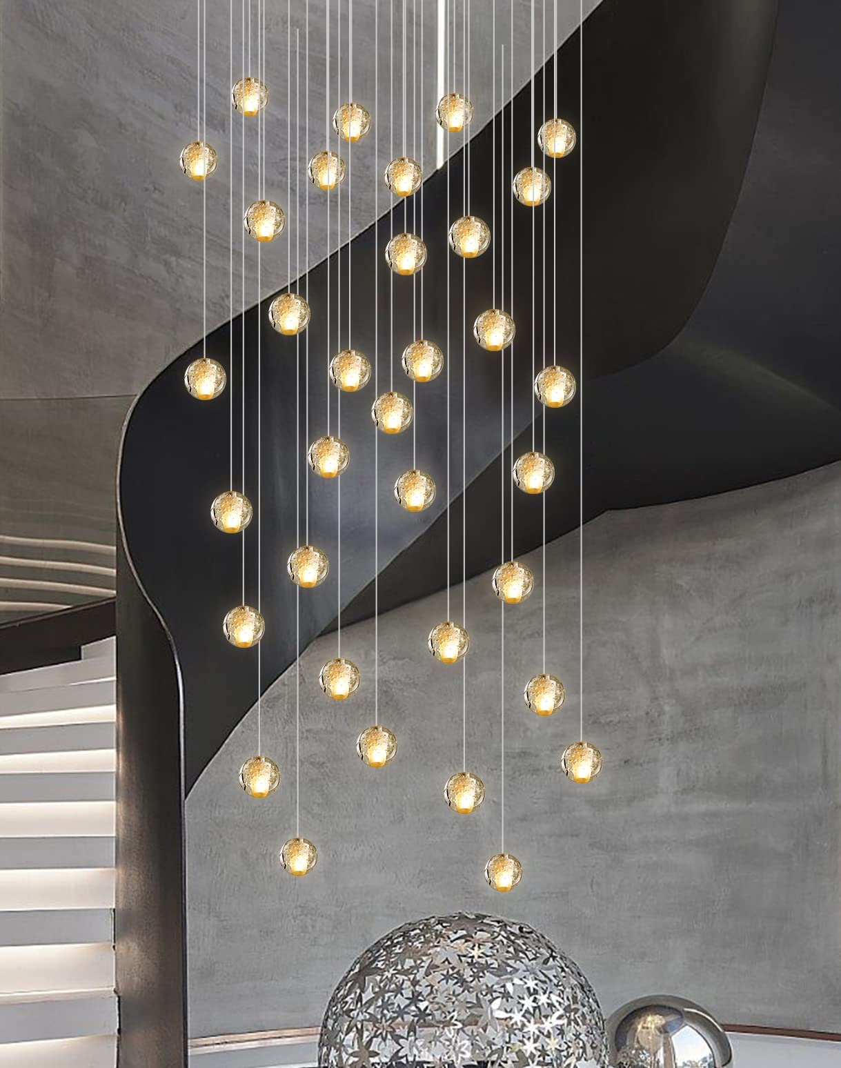LED Kristall Pendelleuchte 36-flammig – Moderner Kronleuchter aus Glas für Wohnzimmer & Esszimmer