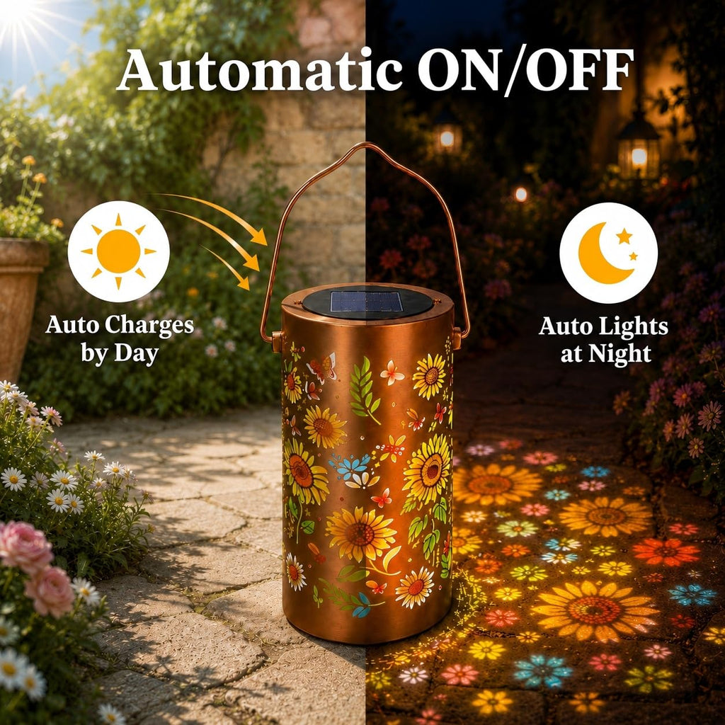 Sonnenblumen Solarlampe Hängend 2er Set – Bunt, IP65, Gartendeko Balkon & Terrasse