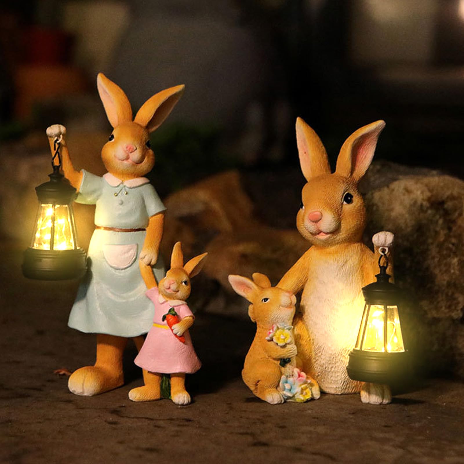 Solar Osterhasen Figuren – Garten Deko für Balkon, Terrasse & Frühlingsdeko