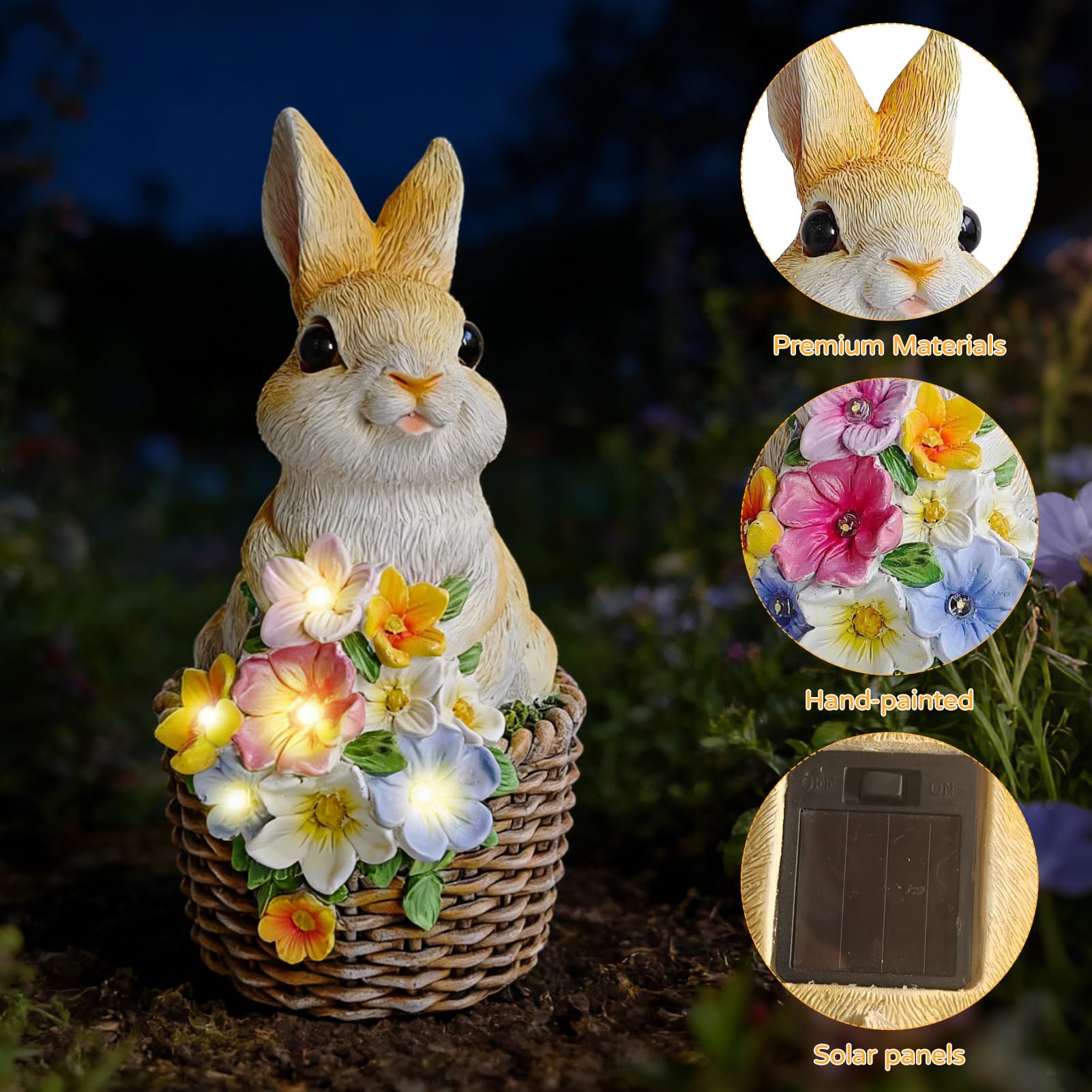 Solar Osterhase Figur – Garten Deko mit LED Laterne für Balkon, Terrasse & Ostern