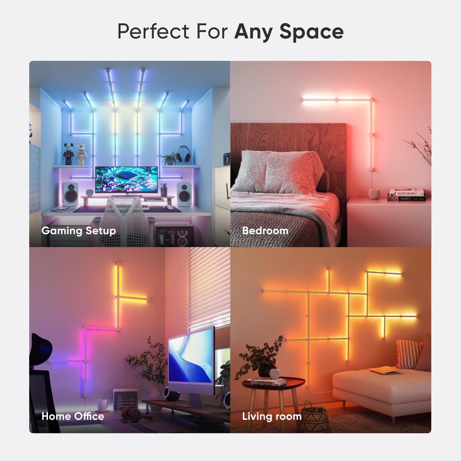 Nanoleaf Lines 90° Erweiterungspack – 3 smarte RGBW LED Lichtleisten für Nanoleaf Lines