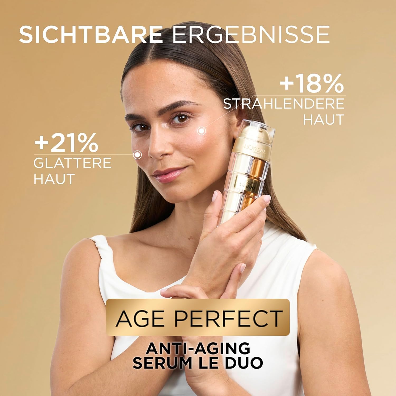 L’Oréal Paris Age Perfect Serum Le Duo – Anti-Aging Serum mit Kollagen & Vitamin B3, 30 ml