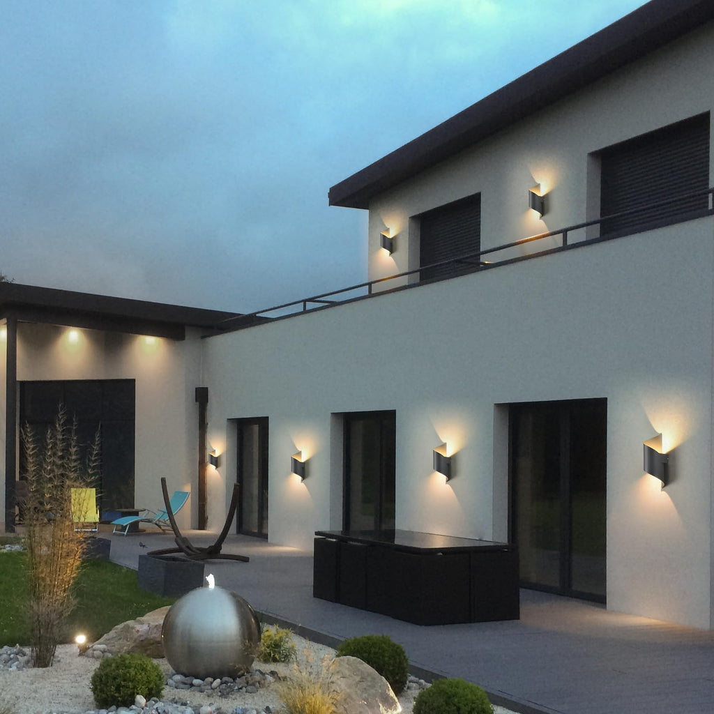 LED Außen-Wandleuchte Up & Down IP65 – Modernes Aluminium Design 3000K Warmweiß