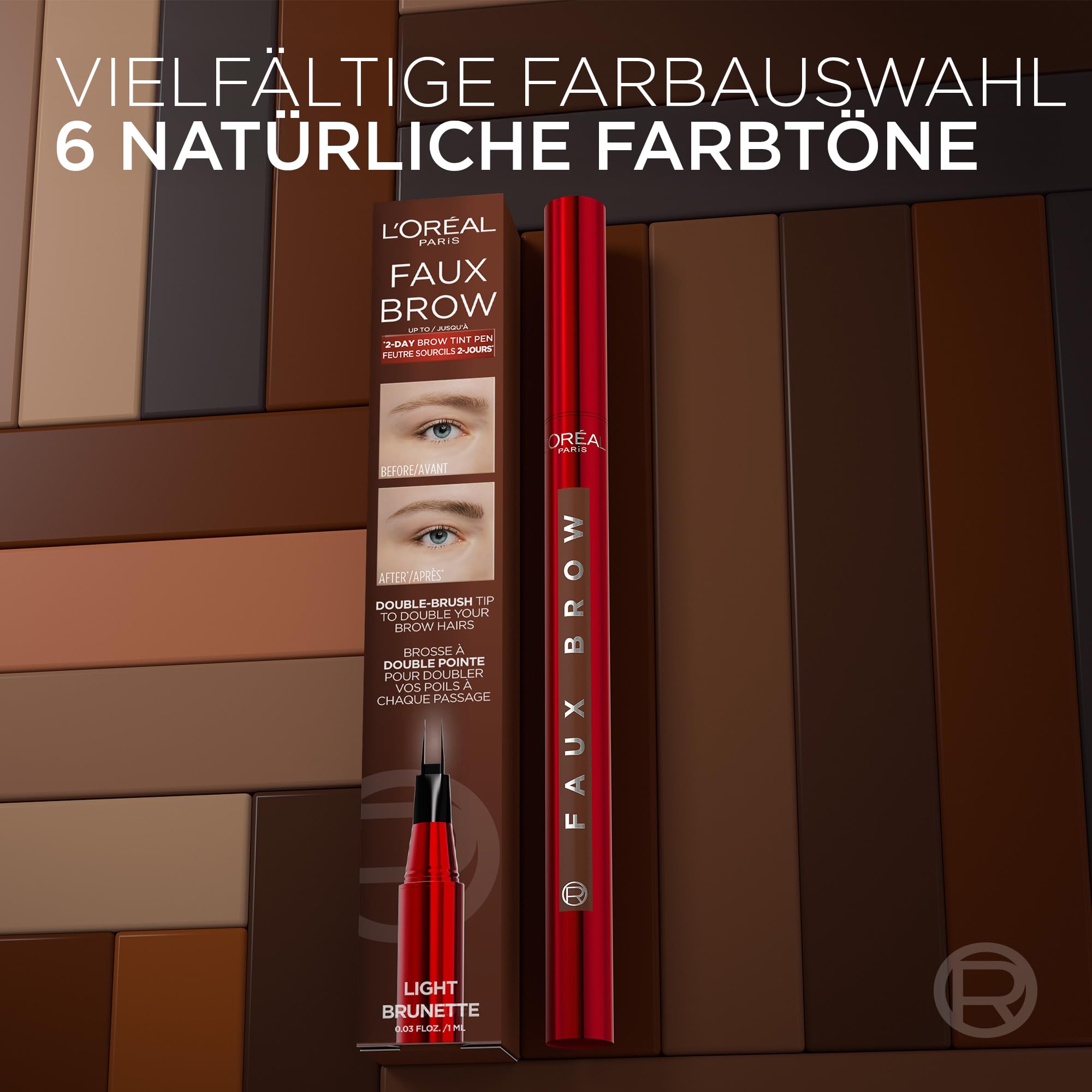 L'Oréal Faux Brow Augenbrauenstift – Natürlich definierte Brauen 2 Tage Halt
