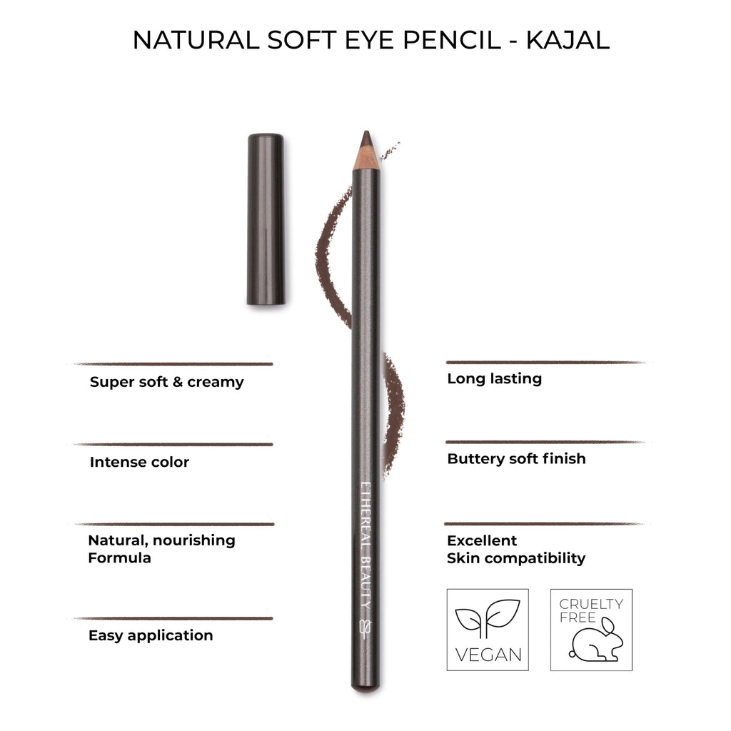 Ethereal Beauty Kajalstift Brownie – weicher Kohl Kajal, vegan, dunkelbraun matt