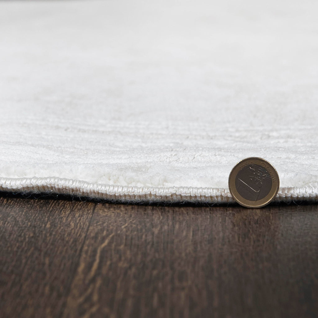 Moderner Kurzflor Teppich Beige – Weicher Wohnzimmer Teppich für Schlafzimmer & Flur