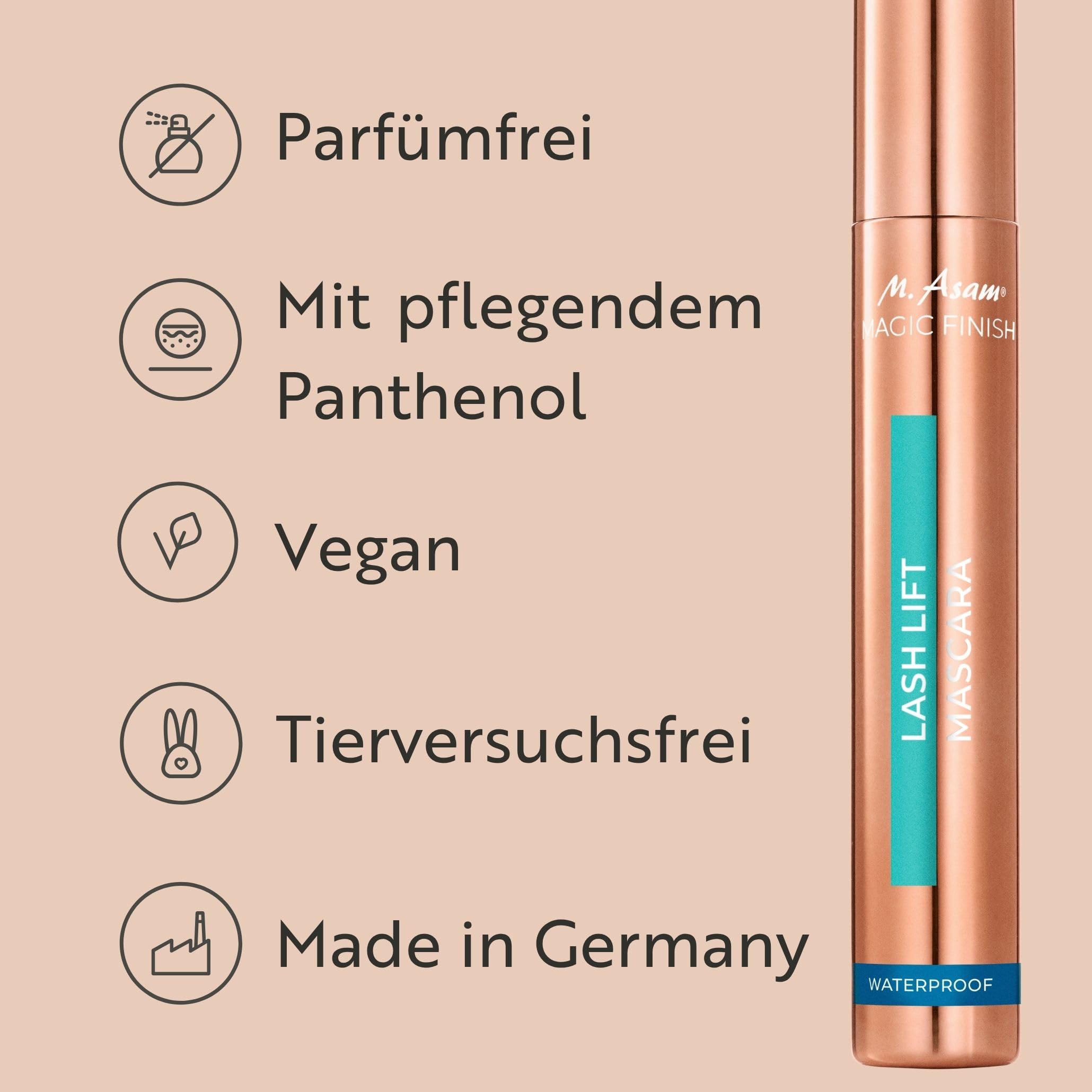 M. Asam Lash Lift Mascara Waterproof – Volumen & Schwung Deep Black