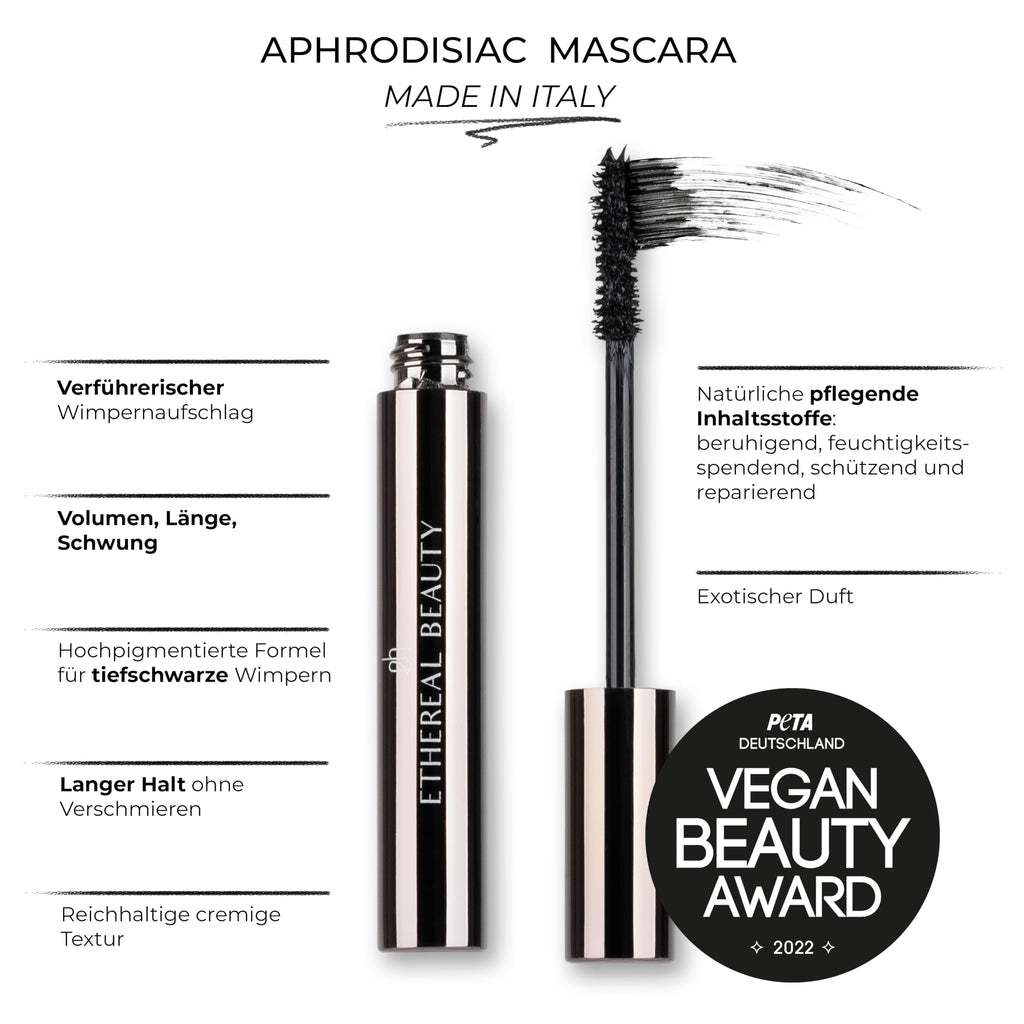 Ethereal Beauty Aphrodisiac Mascara – vegan, wischfest, intensiv schwarz 7 ml
