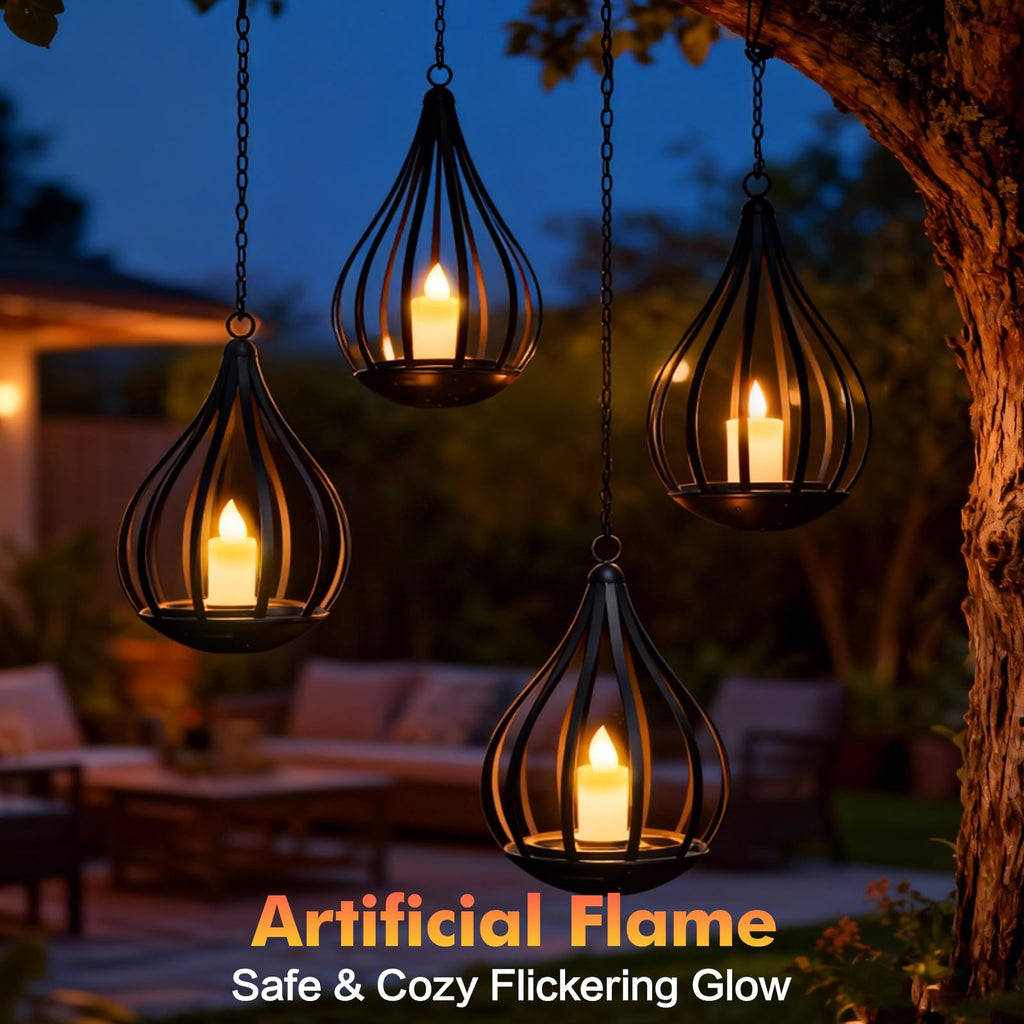 KagoLing LED Solar Laterne mit Flammeneffekt – Warmweiß, IP44, für Garten, Balkon & Terrasse