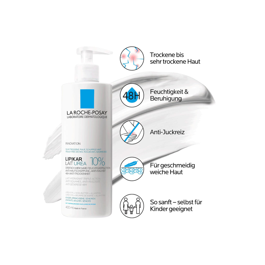 La Roche-Posay Lipikar Lait Urea 10% Bodylotion – Intensivpflege für sehr trockene & schuppige Haut
