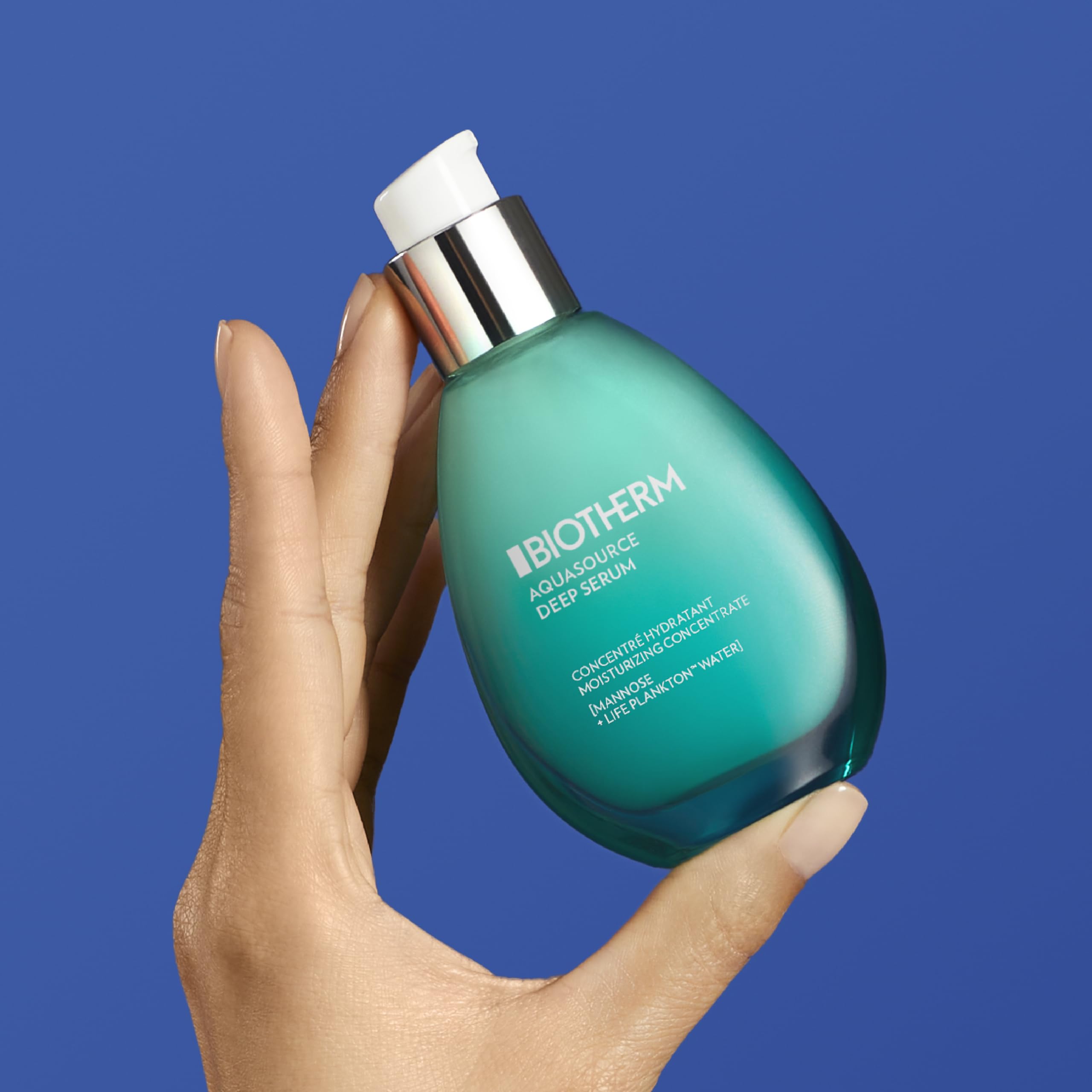 Biotherm Aquasource Deep Serum, feuchtigkeitsspendendes Gesichtsserum mit Life Plankton und Mannose, regenerierende Gesichtspflege für eine tiefengepflegte Haut, 50 ml