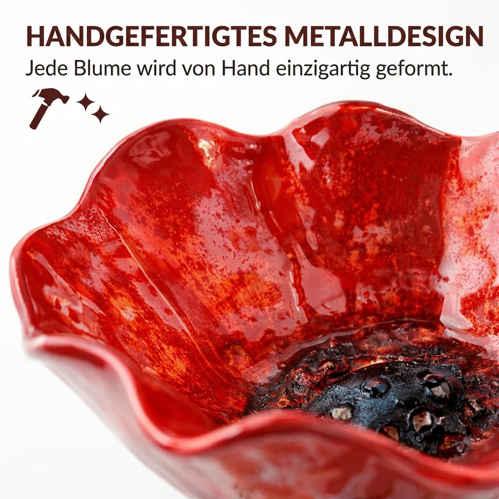 Bienentränke Blume Metall 3er Set – Insektentränke &amp; Vogeltränke Gartenstecker