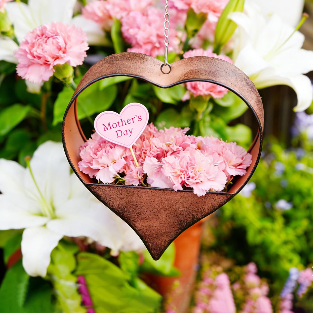 Hängender Blumentopf Herzform ❤️ Metall Gartendeko für Balkon Terrasse & Garten