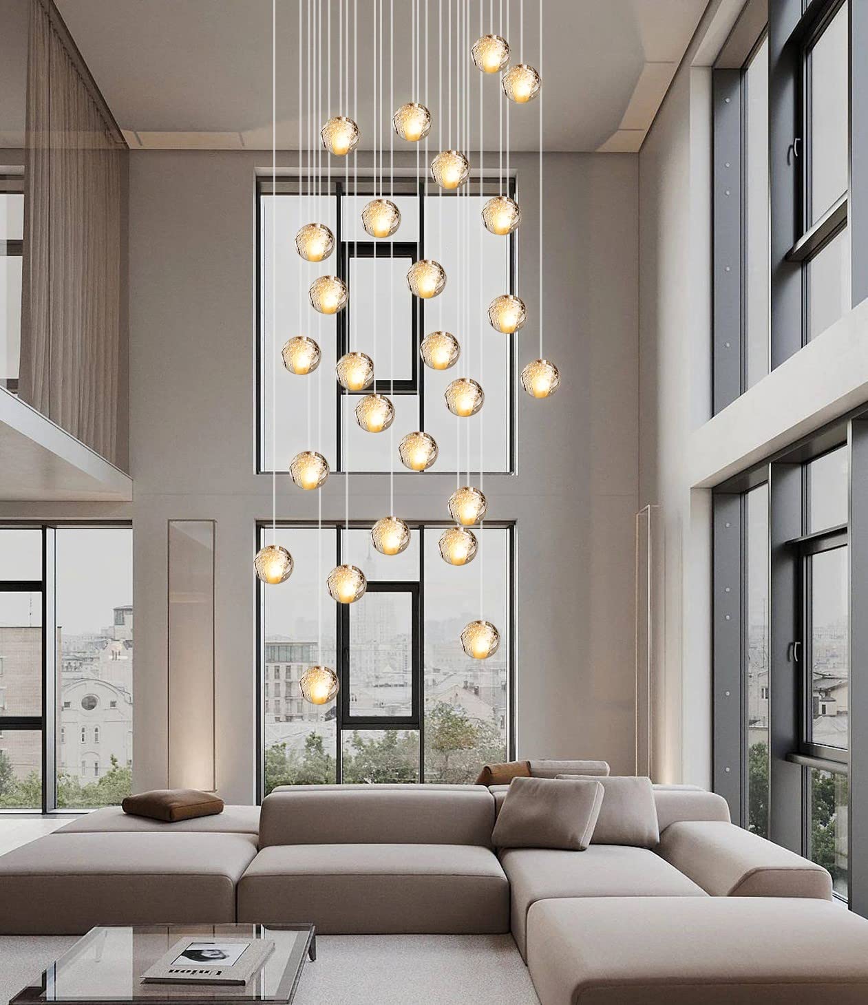 LED Kristall Pendelleuchte 26-flammig – Moderner Glas Kronleuchter für Wohnzimmer & Esszimmer