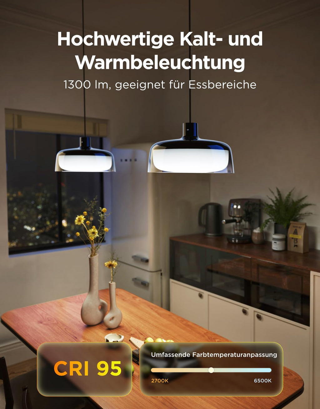 Smart RGBIC Pendelleuchte dimmbar – Moderne LED Hängelampe mit Weißlicht für Esstisch & Küche