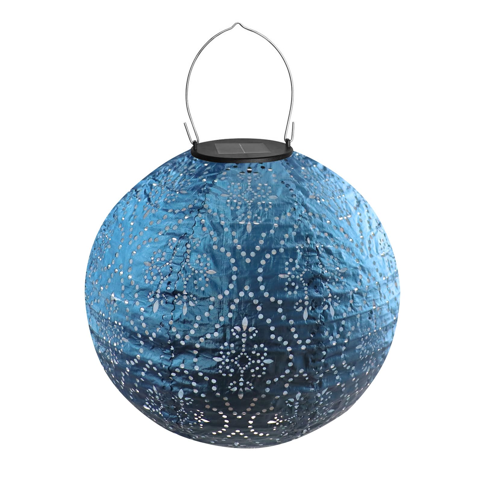 Marokkanische Solar Laterne Blau 30cm – Tyvek, Wetterfest, Garten & Hochzeit Deko