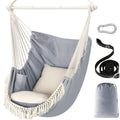 Chihee Hängesessel Macramé Boho – mit 2 Kissen, Stahl, bis 227 kg, In- & Outdoor