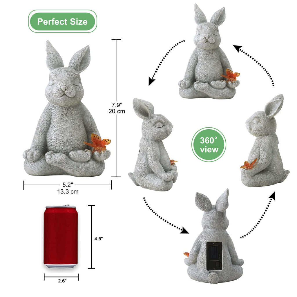 Yoga Hase Gartenfigur – Meditierende Kaninchen Deko für Garten, Balkon & Ostern