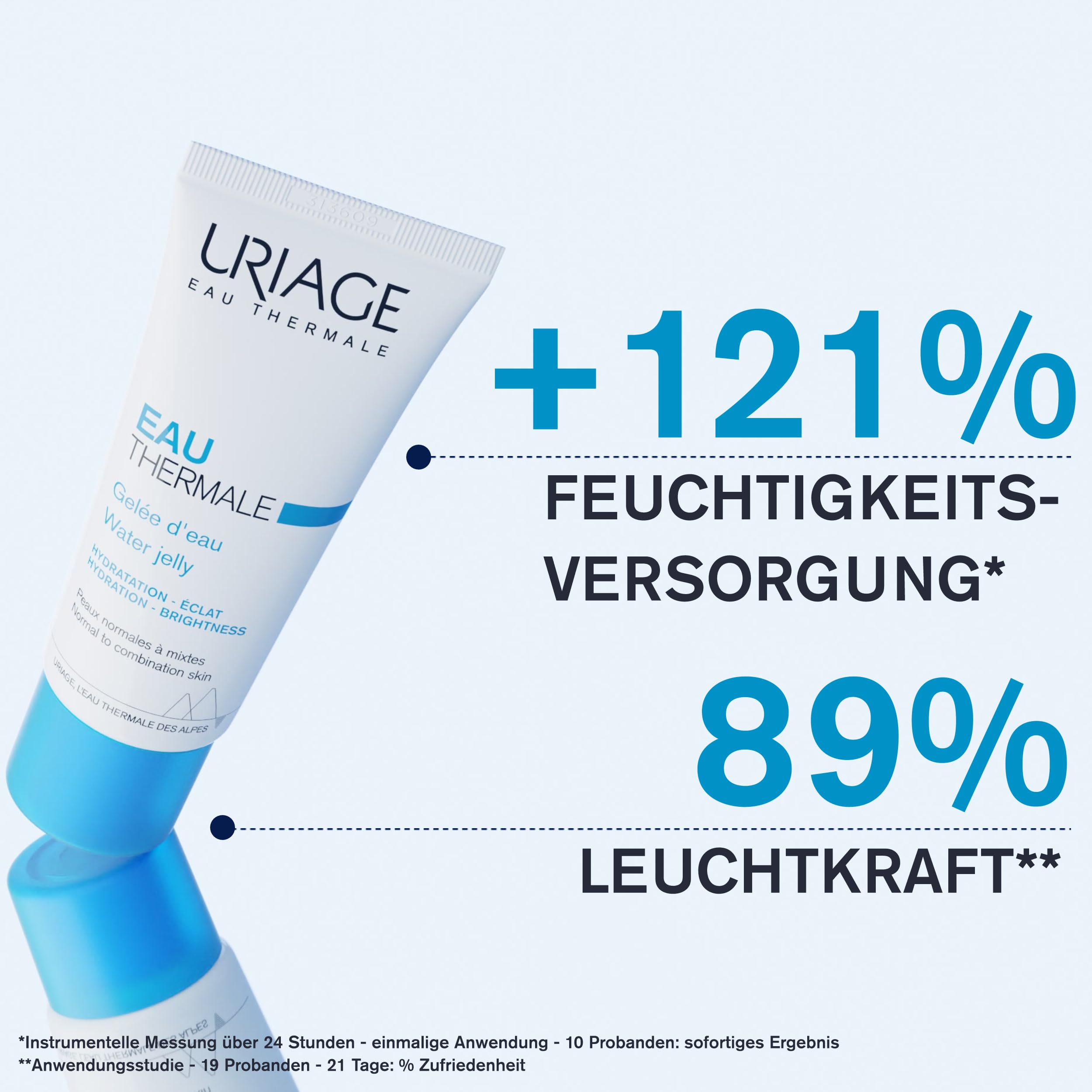 Uriage Thermale Water Jelly Gel – 24h Feuchtigkeit für normale & Mischhaut, kühlend & leicht, 40 ml