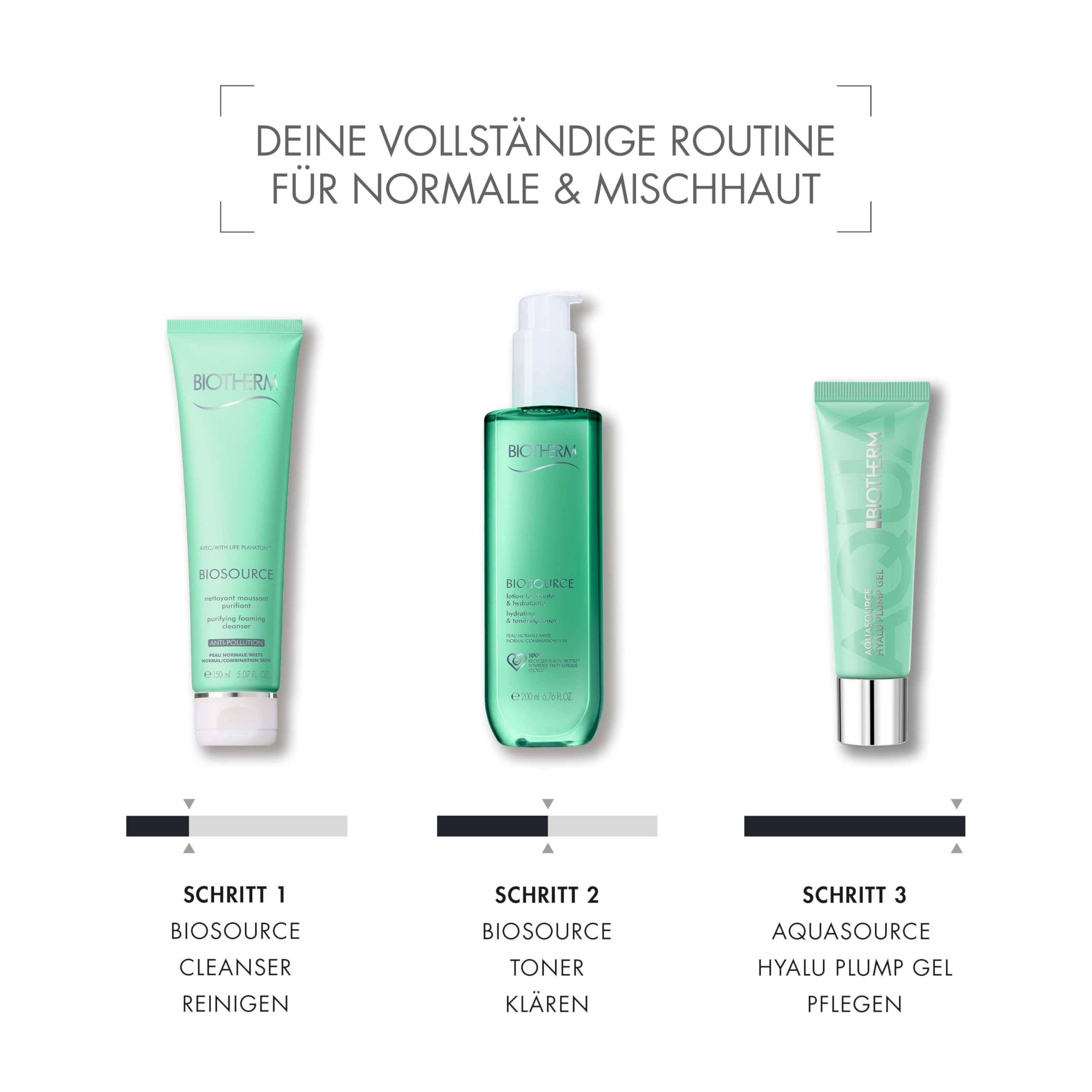 Biotherm Aquasource Hyalu Plump Gel – Feuchtigkeitsgel mit Hyaluron & Life Plankton, 30 ml