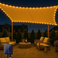 Sonnensegel 3x4m mit LED-Solar-Lichterkette – wasserdicht, UV-Schutz, Beige