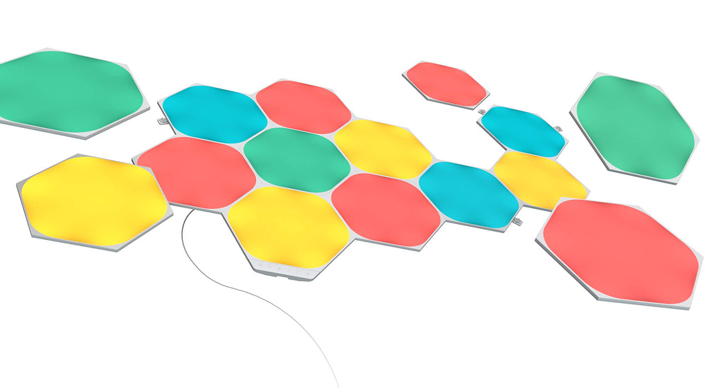Nanoleaf Shapes Hexagon Starter Kit – Smarte RGBW LED Wandpaneele mit WLAN, 15 Panels
