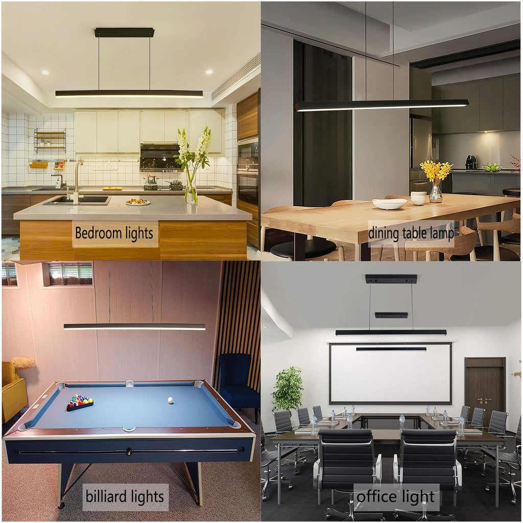 Moderne LED Pendelleuchte 100 cm dimmbar mit Fernbedienung – Hängelampe für Esstisch schwarz