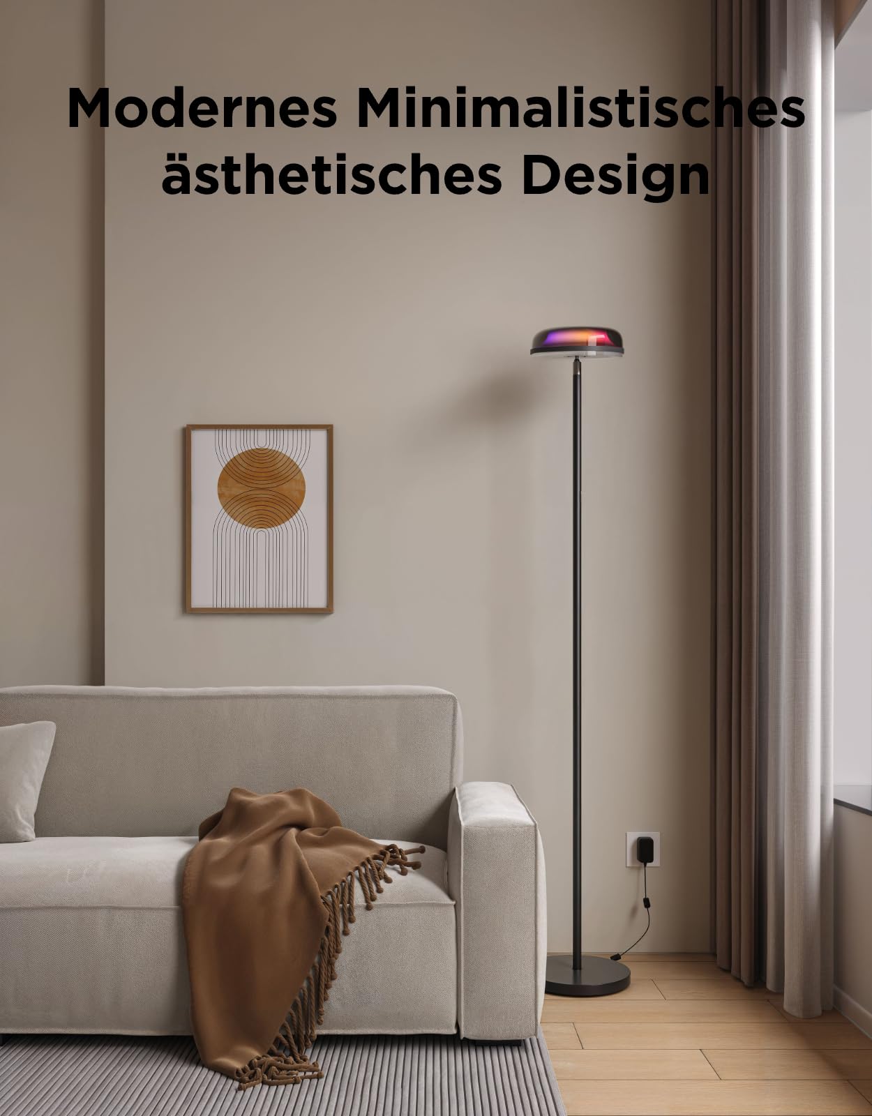 RGBICWW LED Stehlampe Deckenfluter – Smart Wohnzimmerlampe dimmbar mit Alexa & 80 Szenen