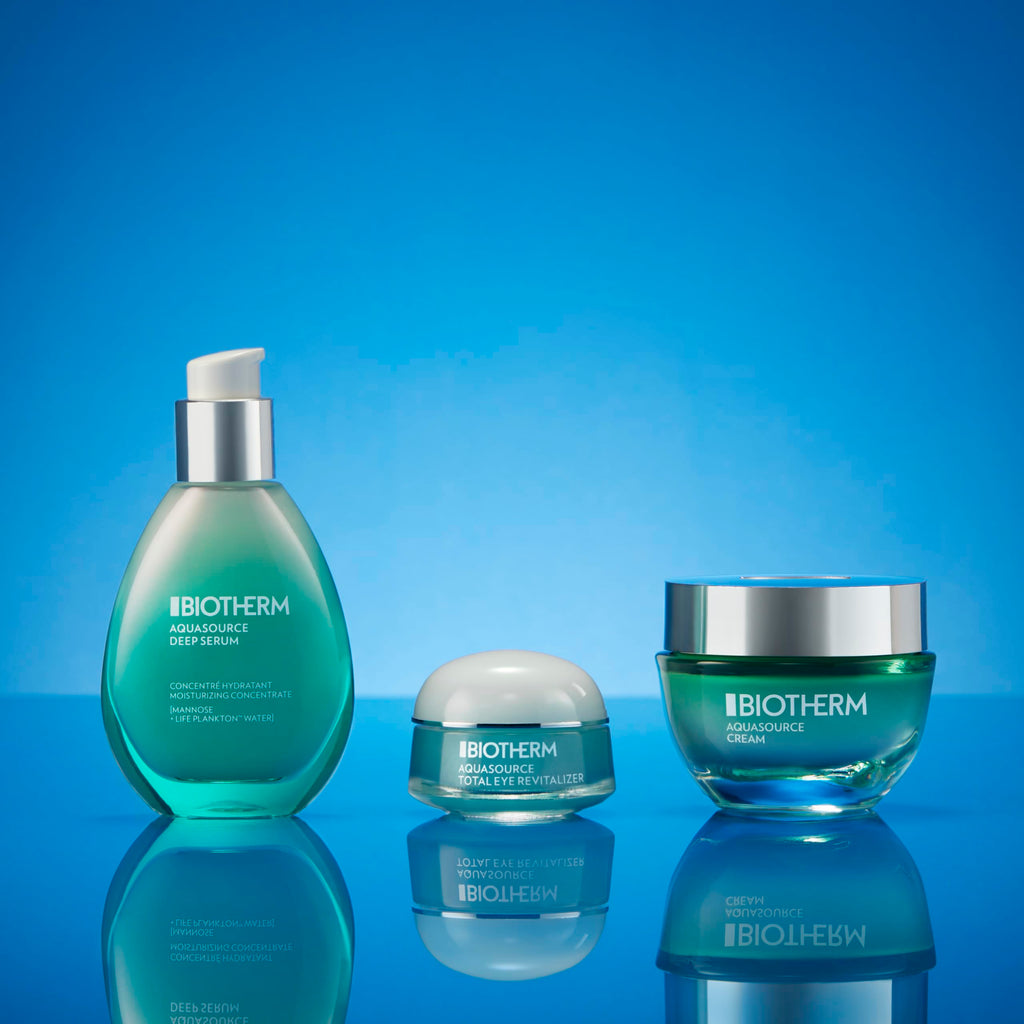 Biotherm Aquasource Deep Serum, feuchtigkeitsspendendes Gesichtsserum mit Life Plankton und Mannose, regenerierende Gesichtspflege für eine tiefengepflegte Haut, 50 ml