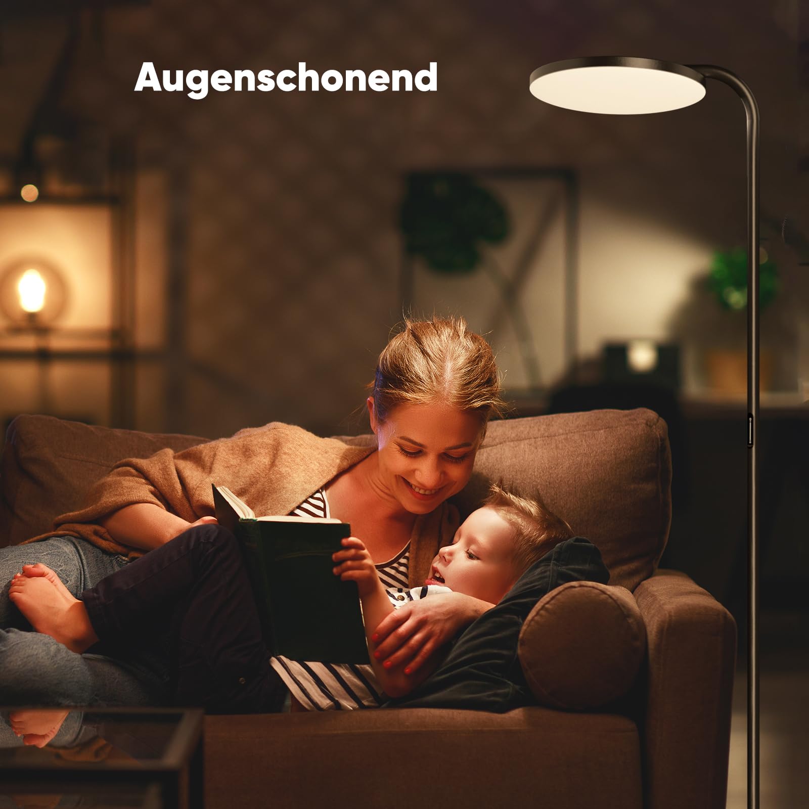 SIBRILLE LED Stehlampe Wohnzimmer dimmbar | Deckenfluter mit Fernbedienung