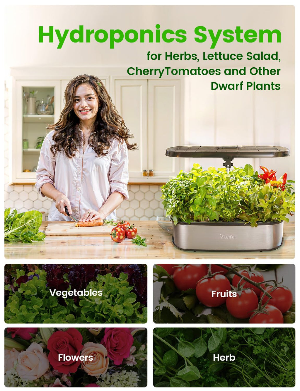 LETPOT LPH-SE WiFi Hydroponik System – Smart Herb Garden, 12 Hülsen