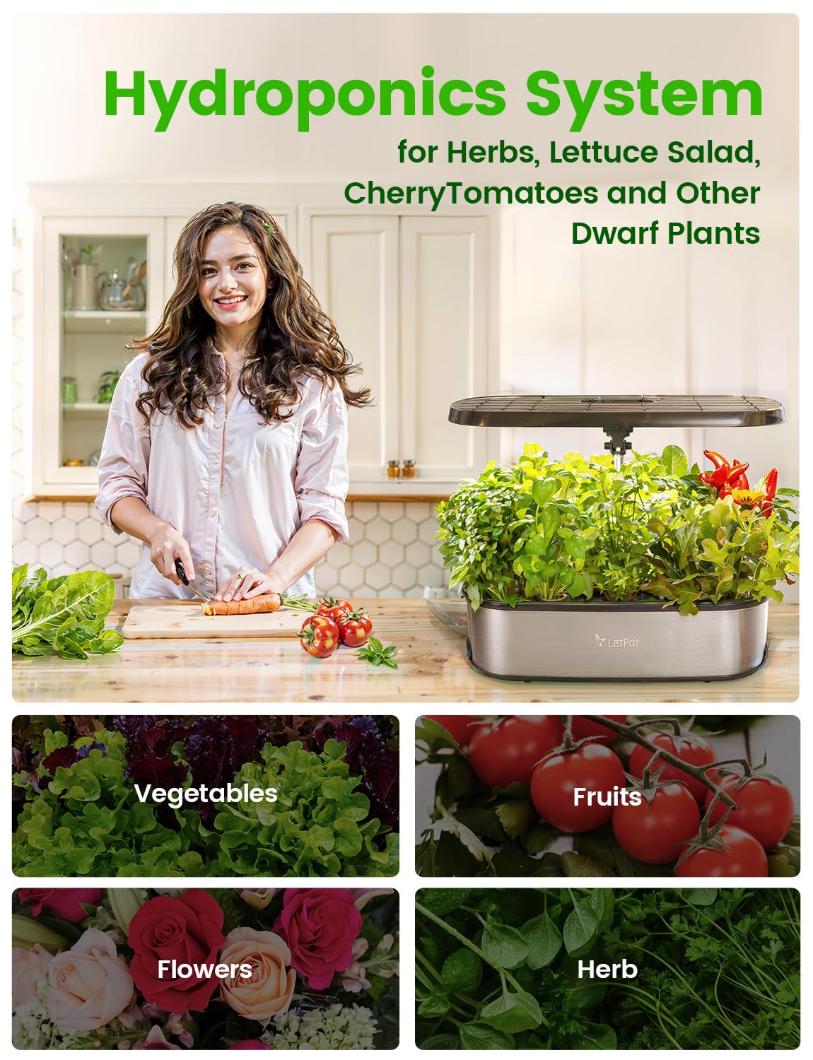 LETPOT LPH-SE WiFi Hydroponik System – Smart Herb Garden, 12 Hülsen