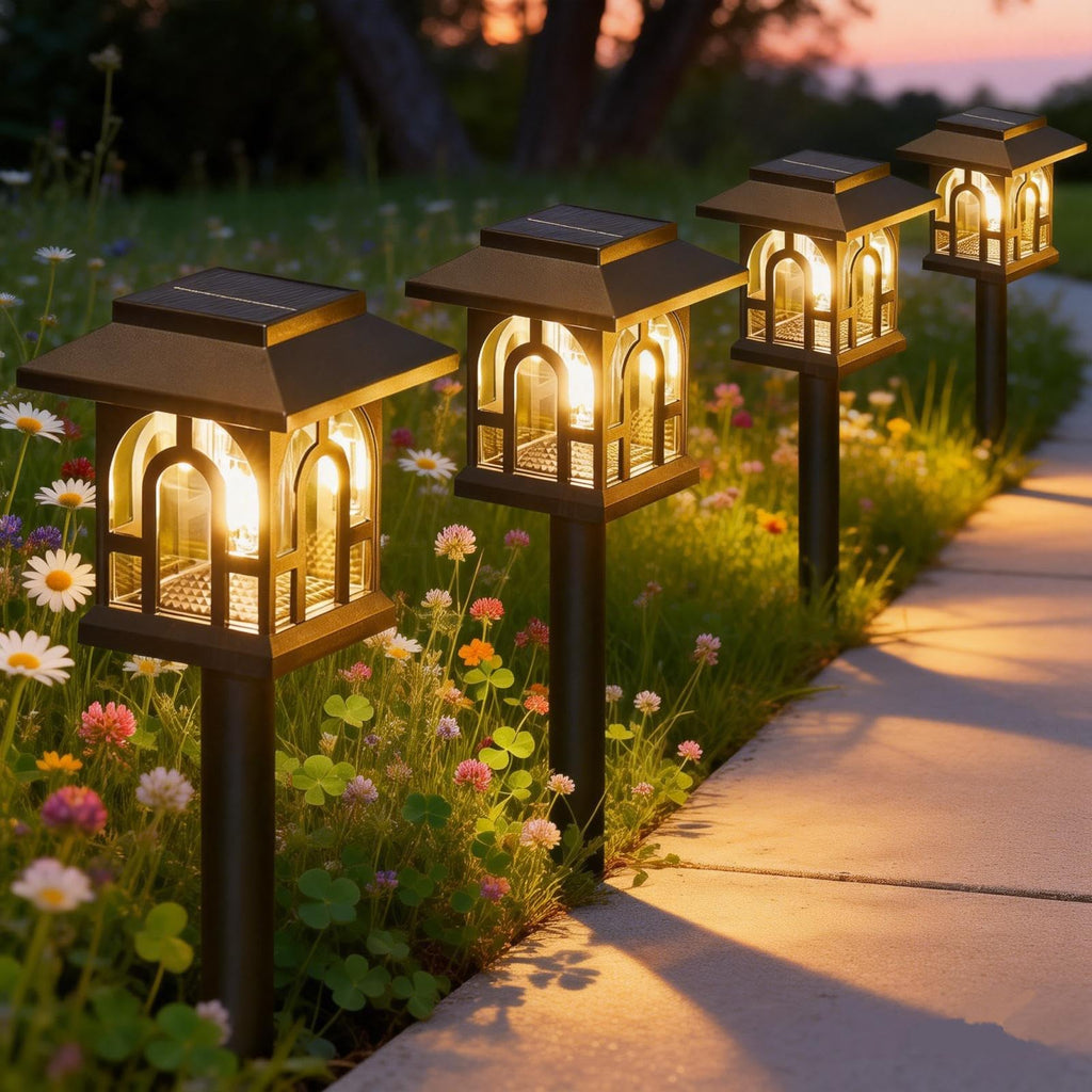 TuyLuxe Solarlampen Garten 8er Set – LED Außenleuchten warmweiß wasserdicht