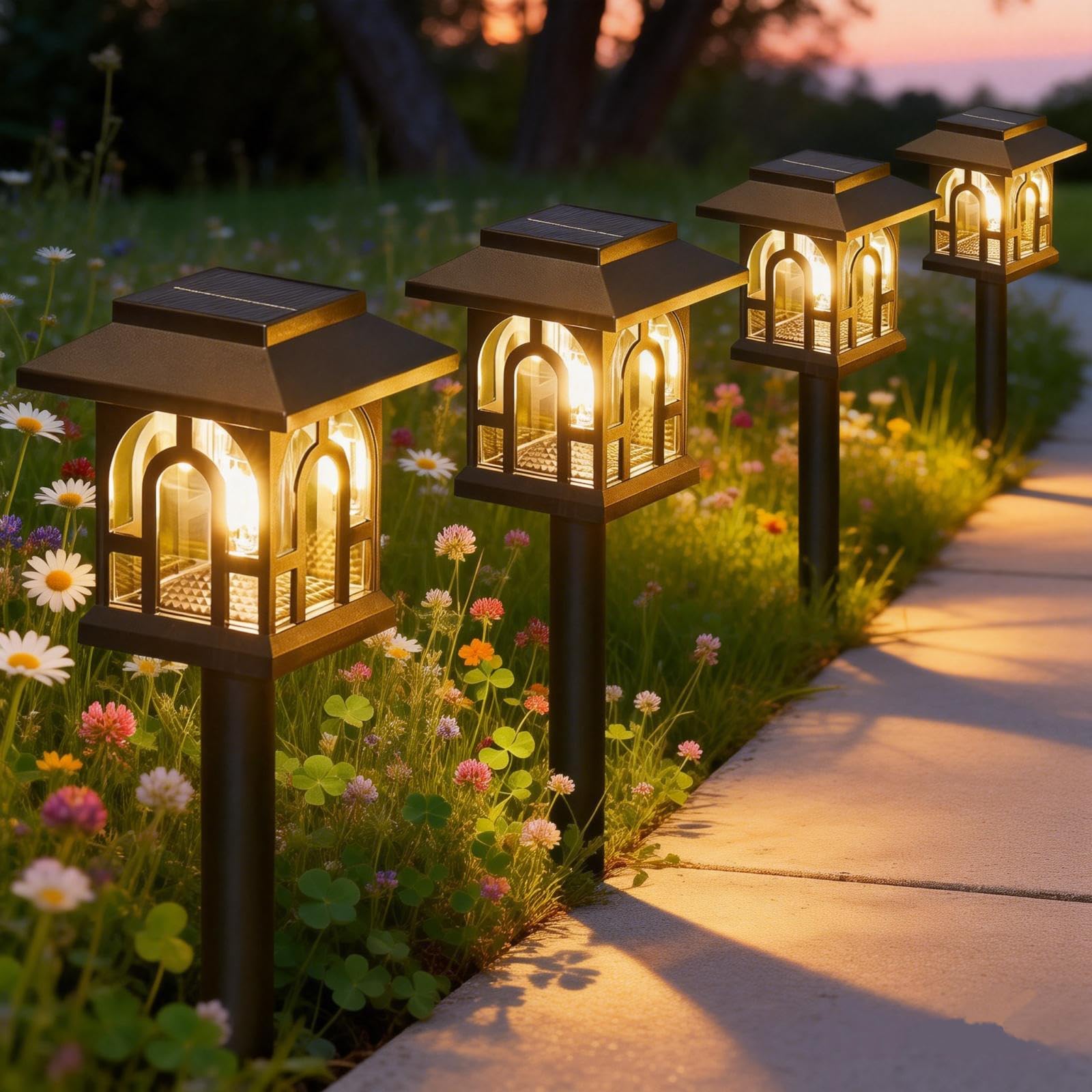 TuyLuxe Solarlampen Garten 8er Set – LED Außenleuchten warmweiß wasserdicht